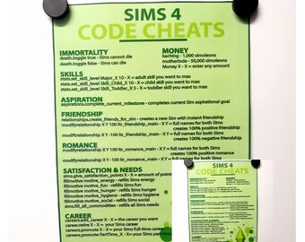 The Sims 4 Cheats, Codes & Unlockables, PDF