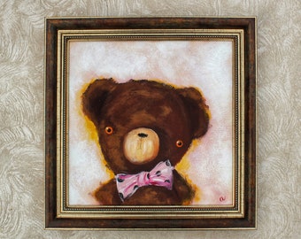 Original bear painting. Hand painted.
