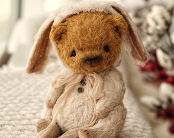 MADE TO ORDER! Miniature teddy bear Small bear Handmade toy Stuffed bear Artist bear Perfect gift Ooak White Bear Milky color