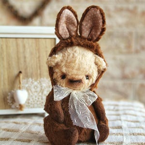 Handmade teddybear Miniature teddy bear Small bear Handmade toy Stuffed bear Artist bear Birthday gift Ooak bear Art doll