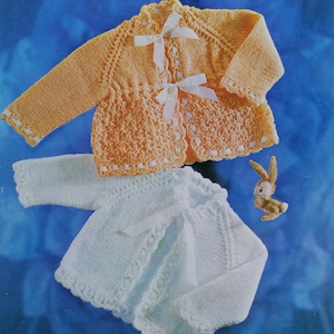 Baby cardigans, knitting pattern,  16 to 20 inches