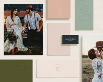 Farrah, Semi-Custom Brand Kit, Premade Brand kit, Premade Logo Design, Brand Package