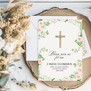 Easter Invitation | Floral Christian Church Event Flyer | Easter Service Printable | Easter Printable Invite | Easter Church Invite