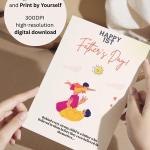 Erste Vatertagskarte vom Baby – Druckbare PDF – Sentimentale Kunst – Geschenk vom Baby Junge oder Mädchen – Digitaler Download der Vatertagskarte