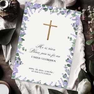 Easter Church Invite | He is Risen | Digital Download | Easter Celebration Invitation | Printable Church Event Flyer
