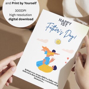 Erste Vatertagskarte vom Baby – Druckbare PDF – Sentimentale Kunst – Geschenk vom Baby Junge oder Mädchen – Digitaler Download der Vatertagskarte