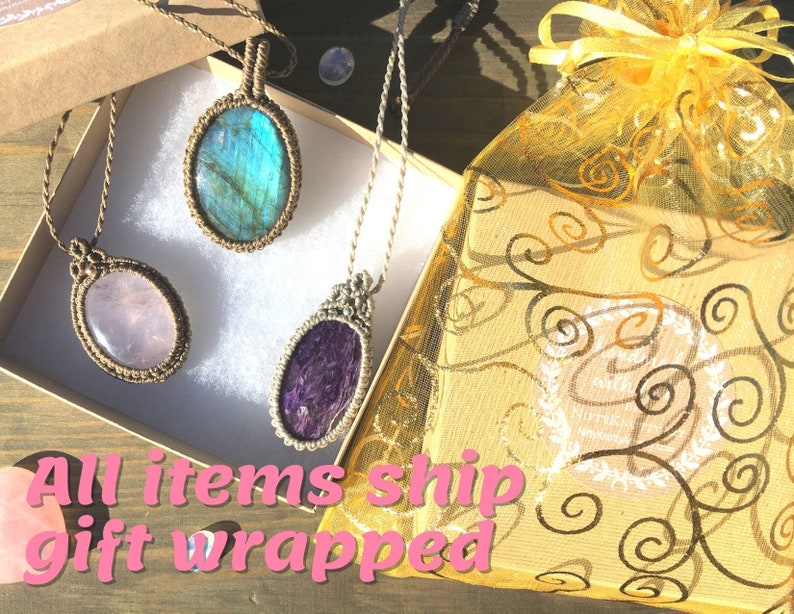 macrame jewelry hippie spiritual balance Yoga gift healing stone bohemian jewelry Purple Charoite Macrame Necklace Charoite Pendant