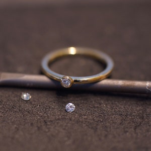 Diamond ring made of 750 gold