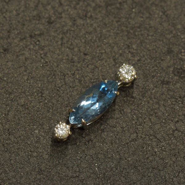 Juwelen-Anhänger aus Platin mit Aquamarin und Diamanten