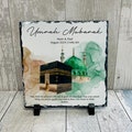Personalised Umrah Mubarak & Hajj Mubarak Gift Plaque Gloss Slate | 12 Design Options