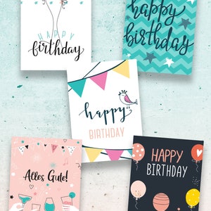 Cartes d'anniversaire Friendly Fox, 20x cartes de vœux d'anniversaire, cartes postales de joyeux anniversaire DIN A6, set 2 image 7