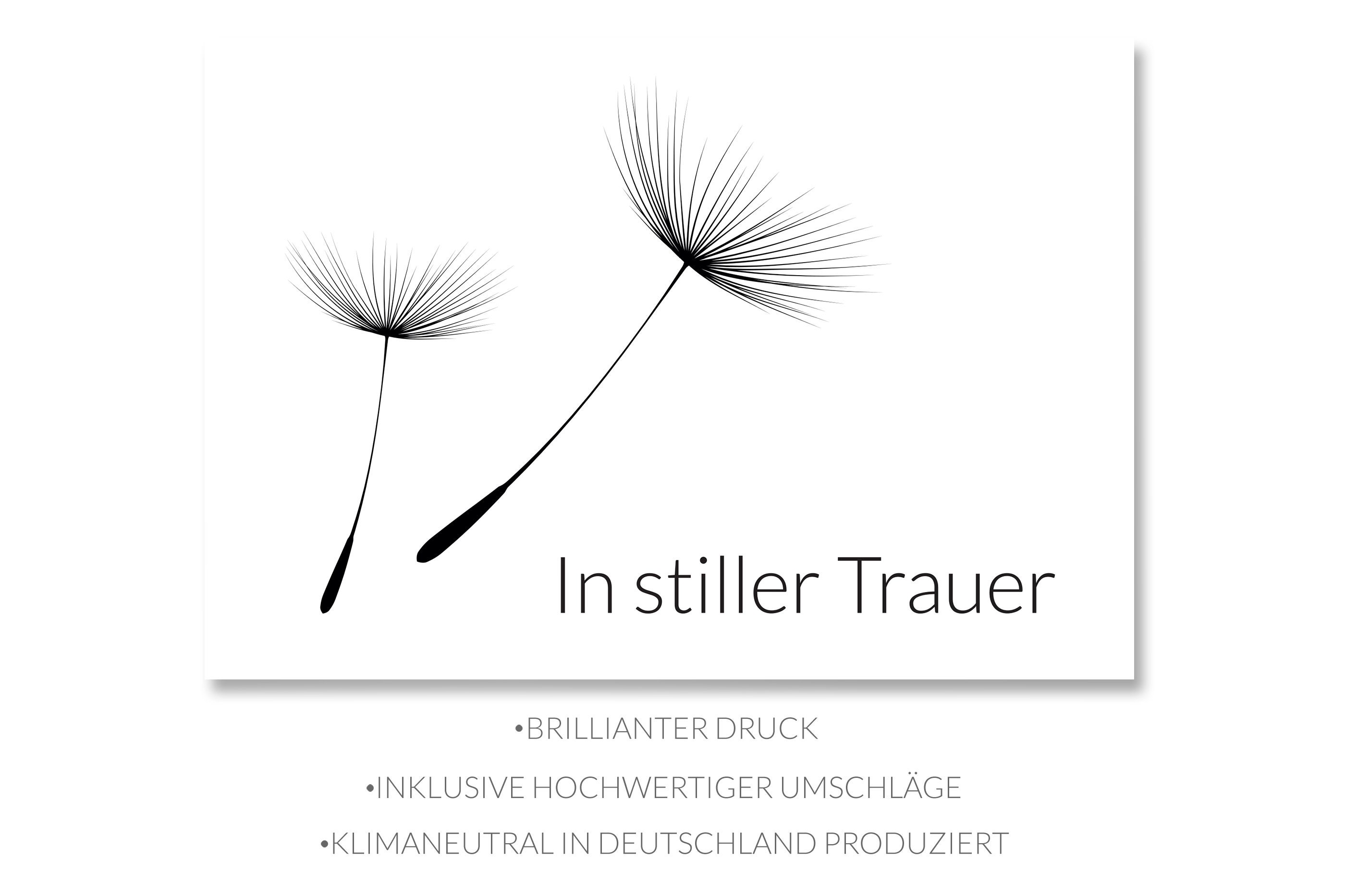 Trauerkarten Pusteblume fliegende Samen 12 Trauer Klappkarten | Etsy