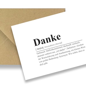 Friendly Fox Dankeskarten Definition, 12x Dankeschön Karten mit Danke Definition, A6 Postkarten mit Kraftpapier Umschlag