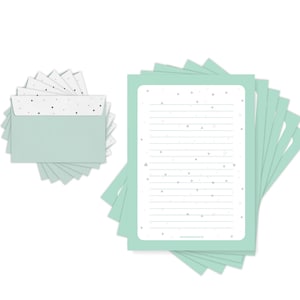 Friendly Fox Briefpapier Set "Dreiecke", DIN A4 Briefpapier mit Umschlag, 20 Blatt DIN A4 Schreibpapier + 20 Umschläge, einseitig bedruckt