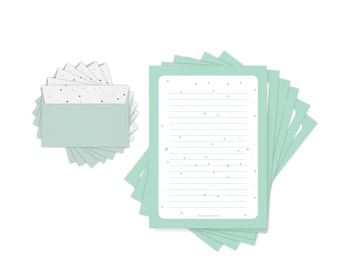 Briefpapier Dreiecke, modernes A4 Briefpapier Set mit Linien, 20 Blatt Briefbögen inkl. 20 Umschläge
