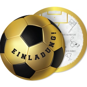 Friendly Fox Fußball Einladung, 12 Einladungskarten Kindergeburtstag Fussball, runde Geburtstagseinladungen Fussball Party