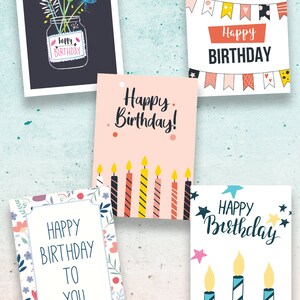 Cartes d'anniversaire Friendly Fox, 20x cartes de vœux d'anniversaire, cartes postales de joyeux anniversaire DIN A6, set 2 image 6