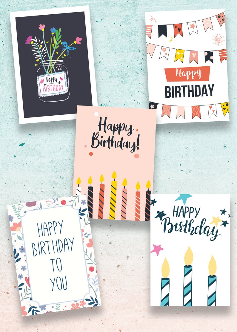 Cartes d'anniversaire Friendly Fox, 20x cartes de vœux d'anniversaire, cartes postales de joyeux anniversaire DIN A6, set 2 image 6