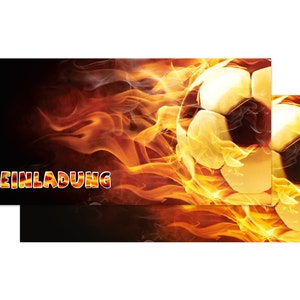 Friendly Fox Fußball Einladung, 12x Einladungskarten Kindergeburtstag Fussball Party, Fußball Geburtstagseinladung