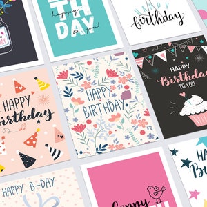 Cartes d'anniversaire Friendly Fox, 20x cartes de vœux d'anniversaire, cartes postales de joyeux anniversaire DIN A6, set 2 image 4