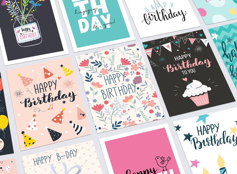 Cartes d'anniversaire Friendly Fox, 20x cartes de vœux d'anniversaire, cartes postales de joyeux anniversaire DIN A6, set 2 image 4