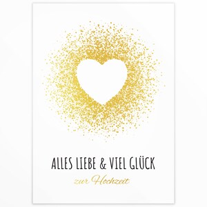 Friendly Fox Hochzeitskarte, 1x Karte zur Hochzeit "Flitter", DIN A6 Klappkarte Alles Gute zur Hochzeit, Grußkarte inkl. Umschlag