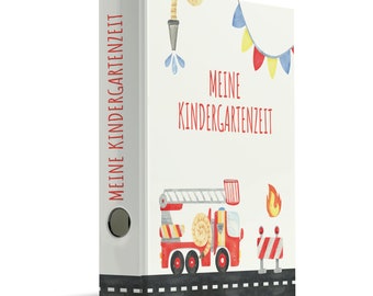 Feuerwehr Sammelordner Kinder, Erinnerungen Kindergarten Ordner, Meine Kindergartenzeit Portfolio Ordner DIN A4 Ordner