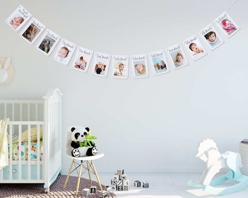 Baby Fotogirlande 1. Geburtstag - 5m Banner Für 1-12 Monate Meilensteine