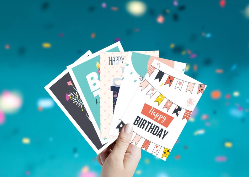 Cartes d'anniversaire Friendly Fox, 20x cartes de vœux d'anniversaire, cartes postales de joyeux anniversaire DIN A6, set 2 image 3