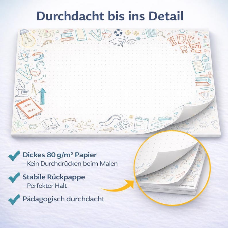 Friendly Fox Back to School Paper Desk Pad, DIN A2 Tear-off Paper ...