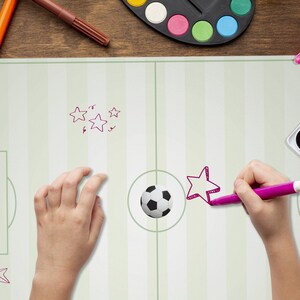 Desk pad for boys football, DIN A2 coloring pad football, desk pad made of paper for children, football desk pad image 2