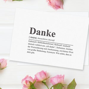 Danke Definition Dankeskarten 12 Dankeschön Karten Blanko - Etsy.de
