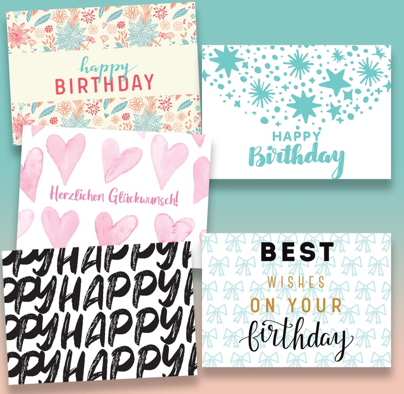 Friendly Fox Geburtstagskarten, 20x Glückwunschkarten zum Geburtstag, DIN A6 Happy Birthday Postkarten zum Geburtstag, Set 1 Bild 6