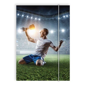 Friendly Fox Kinder Sammelmappe Fußball Pokal, Jungen Schulmappe Kinder, Postmappe A4 Schule mit Gummizug, Fussball Mappe Schule
