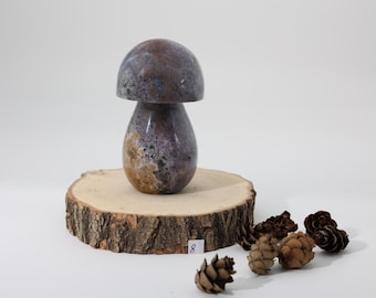 Edelstein Pilz, Bergkristall, Ozean Jaspis, Azurit