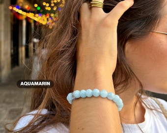LAVISA Edelstein Armband - Echte Naturstein Perlen | Kristalle, Heilsteine | Onesize Unisex