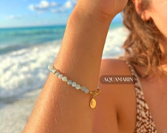 LAVISA Granat Edelstein Armband - 4mm Perlen - Echte Naturstein Perlen | Kristallperlen, Heilsteine | Onesize mit Verlängerung