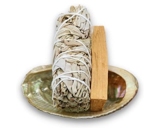 Abalone Muschel + Palo Santo + Weißer Salbei, Räucherwerk, handgefertigt