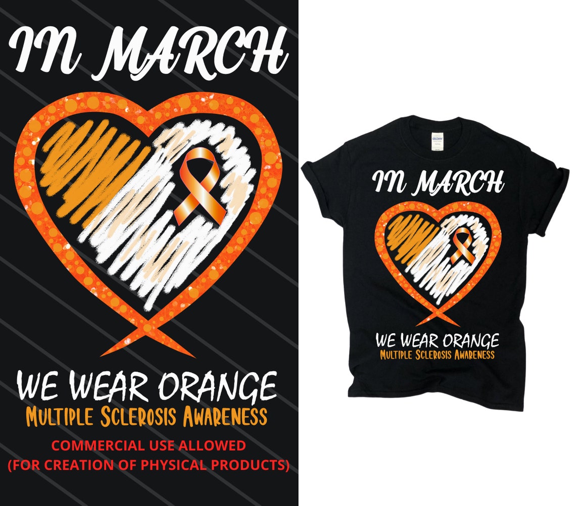In March We Wear Orange / Multiple Sclerosis Awareness / MS Etsy