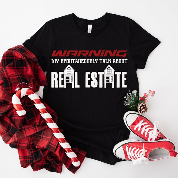 Warning My Spontaneously Talk About Real Estate / Realtor Life PNG Only. Clipart, Instant Download, Sublimation Graphics. Commercial Use