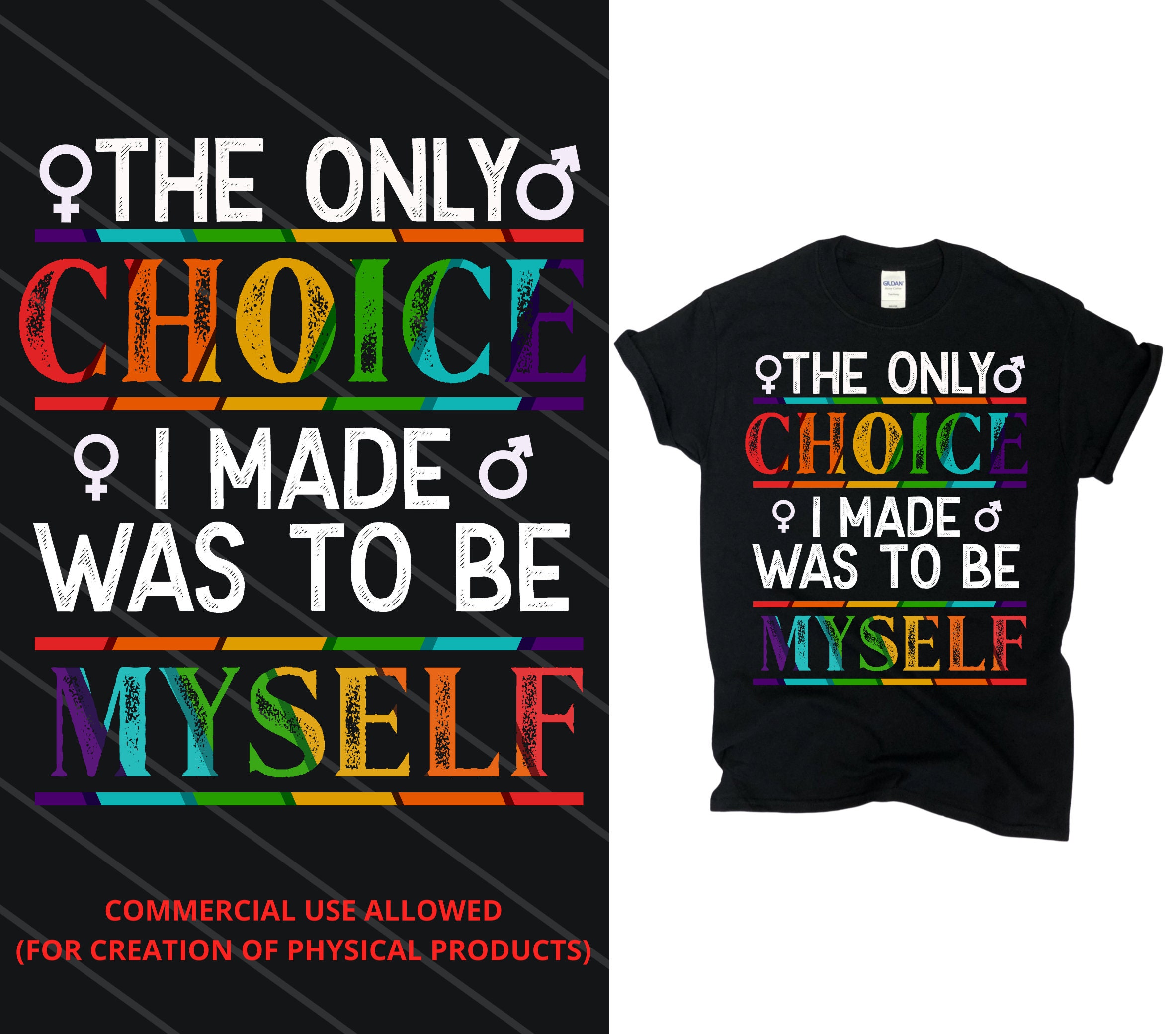The Only Choice I Made Was to Be Myself / LGBTQ Awareness - Etsy UK