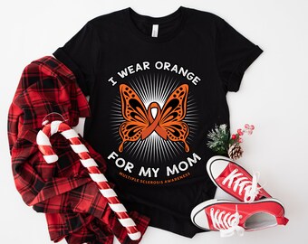 I Wear Orange Foy My Mom Multiple Sclerosis Awareness / Orange Ribbons PNG Only. Transparent background, Instant Download. Commercial Use