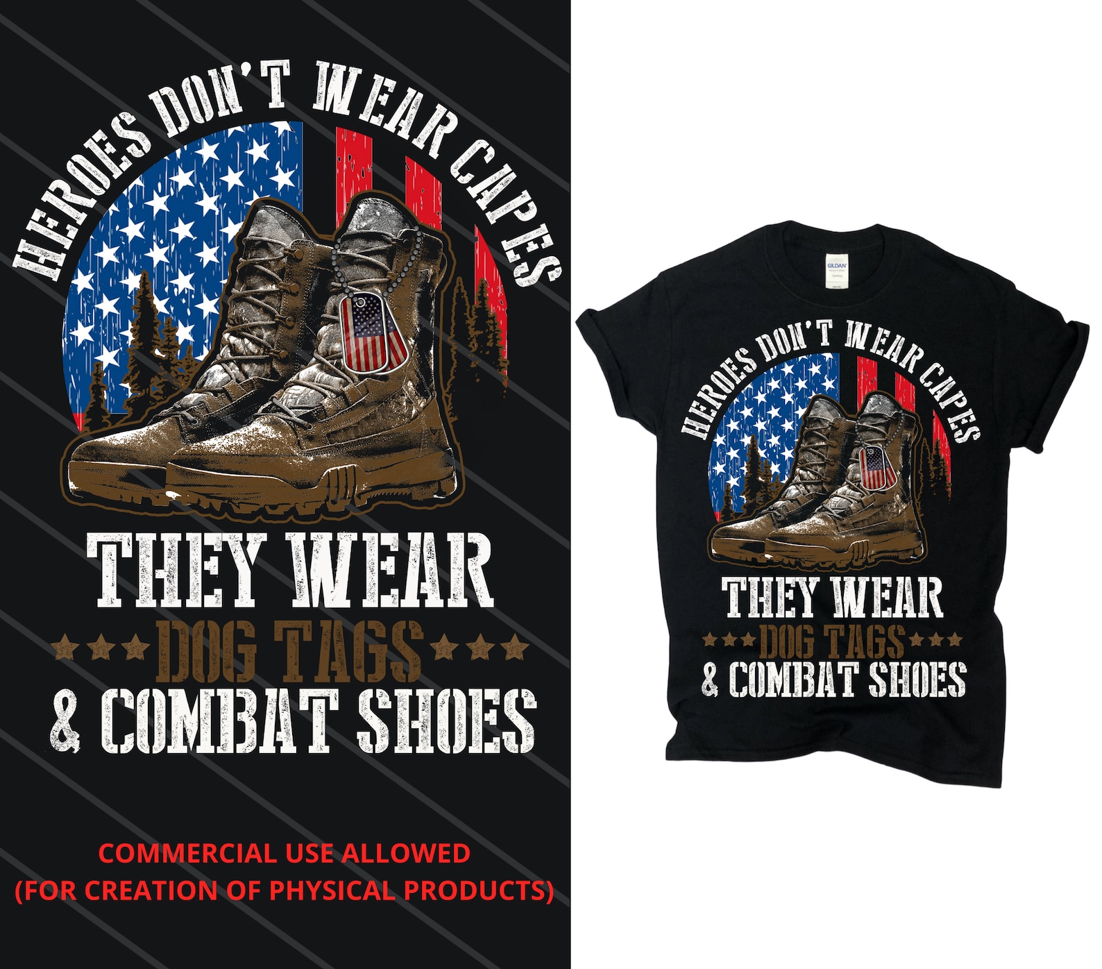 Heros Don't Wear Capes They Wear Dog Tags, I Make Decals™, Bumper Sticker 3" X 6", Vinyl Sticker Decal