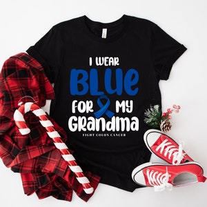 I Wear Blue For My Grandma / Fight Colon Cancer / Cancer Support PNG Only. Clipart, Instant Download, Sublimation Graphics. Commercial Use