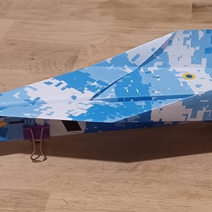 Ukraine Sukhoi SU-27,  Paper Airplane Printable PDF: Instant Download. 8.5x11&quot; and A4 sizes. Famous Ukrainian fighter Jet! Flies Great!