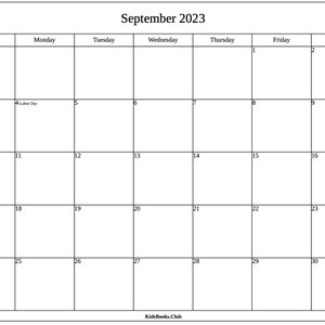 Simple Calendar SEPTEMBER ONLY 2023, Minimalist, Basic, Printable PDF, Instant Download