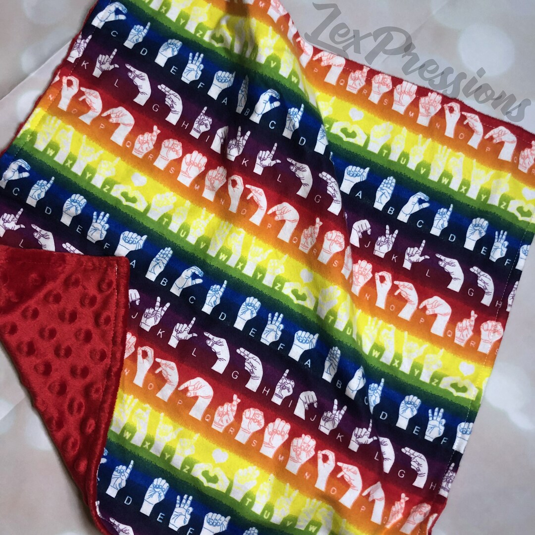 American Sign Language Lovey Blanket ASL Lovey Blanket Etsy