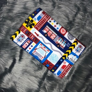 First Responder Burp Cloth | Firefighter Police Officer Paramedic Baby | Gender Neutral Baby Gift | Red Blue Flannel Burp Cloth |