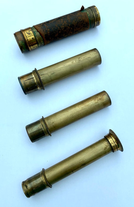 Antique Victorian 3 Draw Brass Telescope (pocket Size) - Etsy