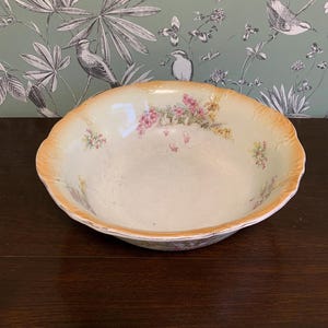 Large Floral Design Antique Wash Bowl